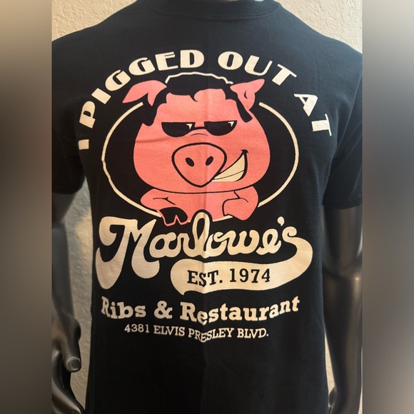 I Pigged Out At Marlowes Ribs & Restaurant No Butts About it Cotton Large unisex - Picture 11 of 14